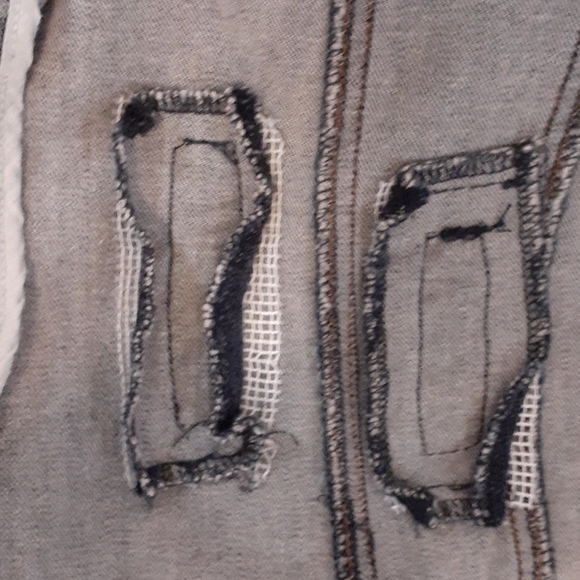 Jean jacket w/removable Fur collar Medium Blue - Picture 5 of 6